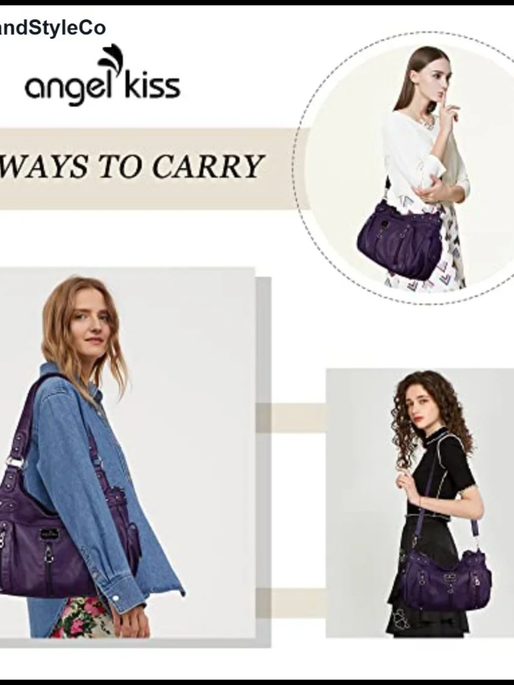Washed Faux Leather Crossbody Hobo Satchel Shoulder Handbag Purse